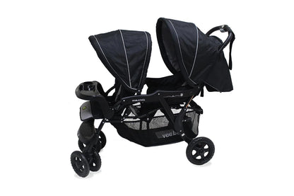 Veebee Doubletake Pram Tandem Twin Stroller Baby Infant Toddler Salt & Pepper